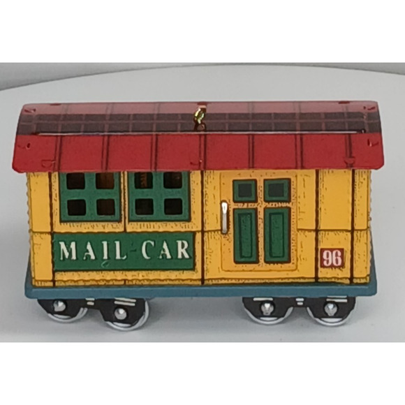 Hallmark Keepsake Ornament Yuletide Central Mail Car Train #3 In Series 1996 - Picture 8 of 11